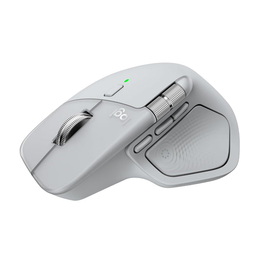 Logitech MX Master 4, Ergonomic Wireless Mouse with Advanced Performance Haptic Feedback, Ultra-Fast Scrolling, USB-C Charging, Bluetooth, Windows, MacOS - Pale Grey